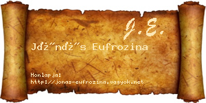 Jónás Eufrozina névjegykártya