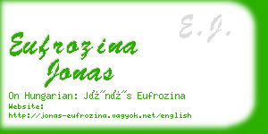 eufrozina jonas business card